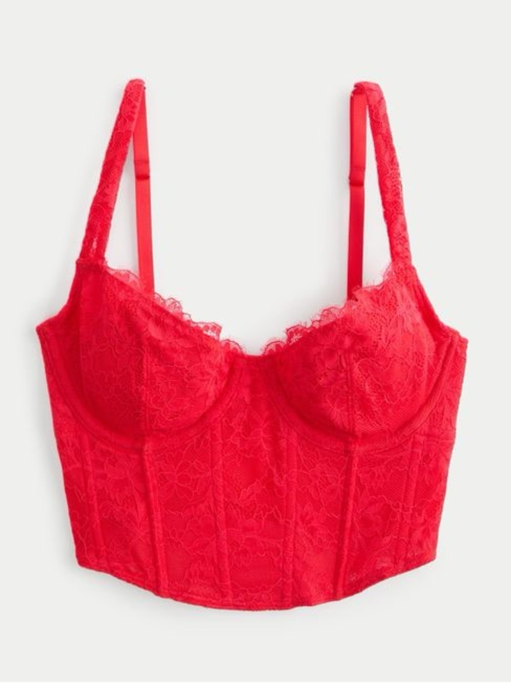 NWT HOLLISTER GILLY HICKS Red Lace Bustier Bra Top